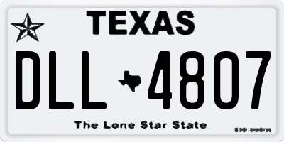 TX license plate DLL4807