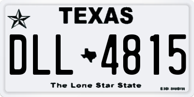 TX license plate DLL4815