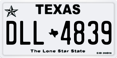 TX license plate DLL4839