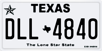 TX license plate DLL4840