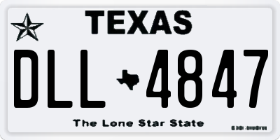 TX license plate DLL4847