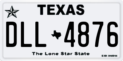 TX license plate DLL4876