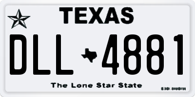 TX license plate DLL4881