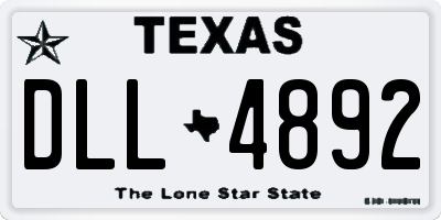 TX license plate DLL4892