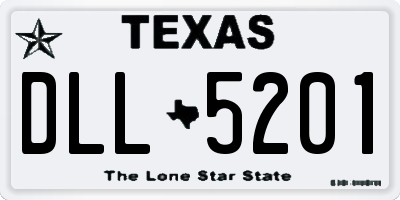 TX license plate DLL5201