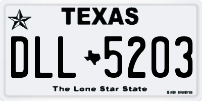 TX license plate DLL5203