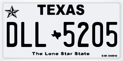 TX license plate DLL5205