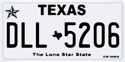 TX license plate DLL5206