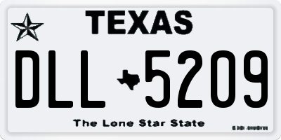 TX license plate DLL5209
