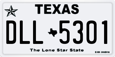 TX license plate DLL5301