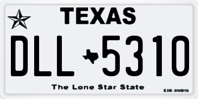 TX license plate DLL5310