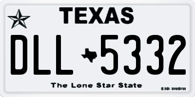 TX license plate DLL5332