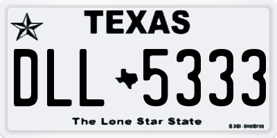 TX license plate DLL5333