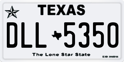 TX license plate DLL5350