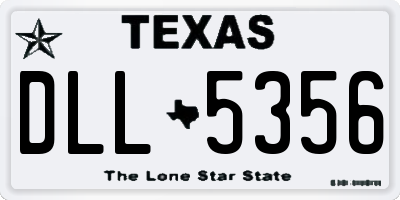 TX license plate DLL5356