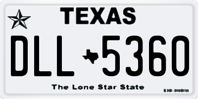 TX license plate DLL5360