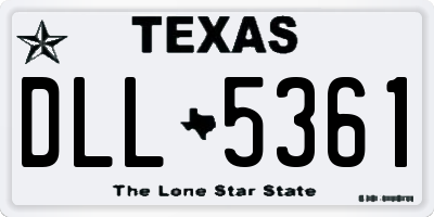 TX license plate DLL5361