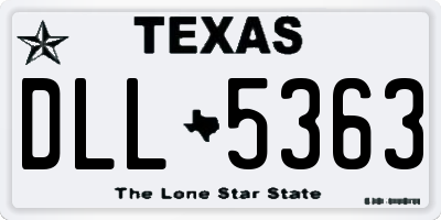 TX license plate DLL5363