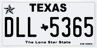 TX license plate DLL5365