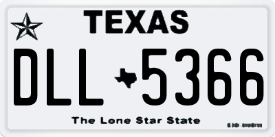 TX license plate DLL5366