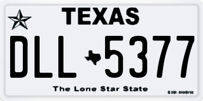TX license plate DLL5377