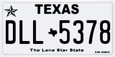 TX license plate DLL5378