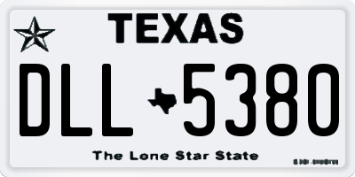 TX license plate DLL5380