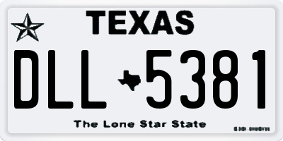 TX license plate DLL5381