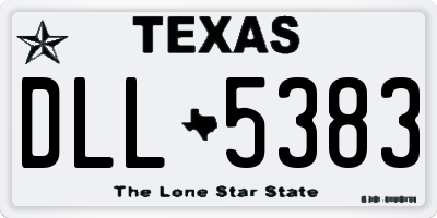 TX license plate DLL5383