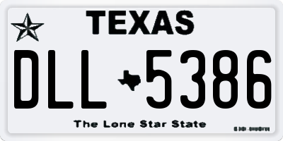 TX license plate DLL5386