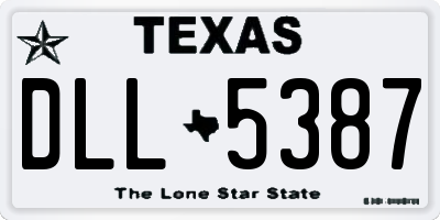 TX license plate DLL5387