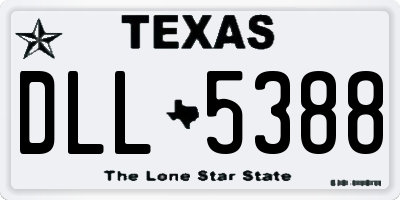 TX license plate DLL5388