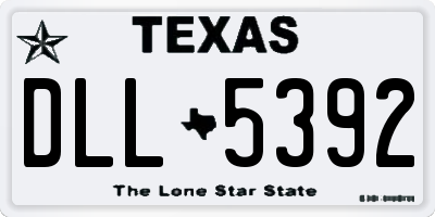 TX license plate DLL5392