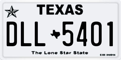 TX license plate DLL5401