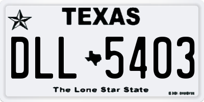 TX license plate DLL5403