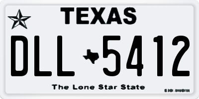 TX license plate DLL5412
