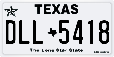 TX license plate DLL5418