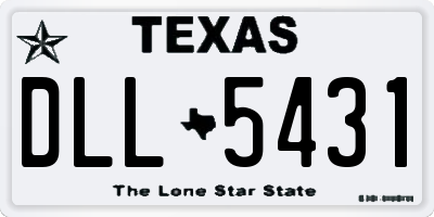 TX license plate DLL5431