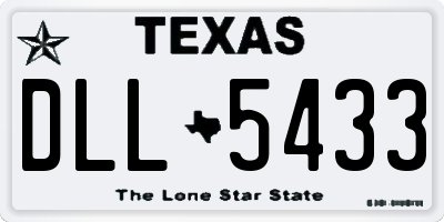 TX license plate DLL5433