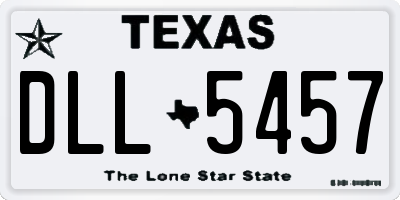 TX license plate DLL5457