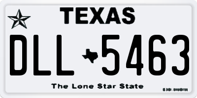 TX license plate DLL5463