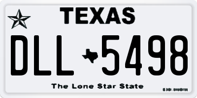TX license plate DLL5498