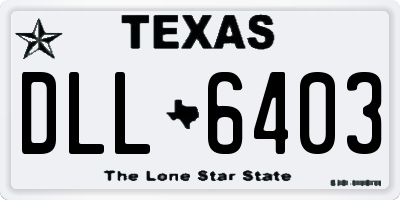 TX license plate DLL6403