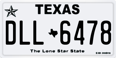 TX license plate DLL6478