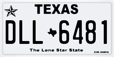TX license plate DLL6481
