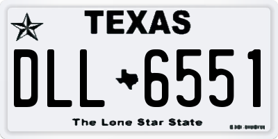 TX license plate DLL6551