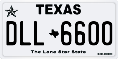 TX license plate DLL6600