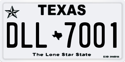 TX license plate DLL7001
