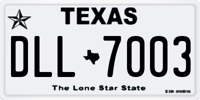 TX license plate DLL7003