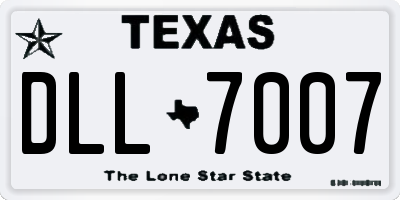 TX license plate DLL7007